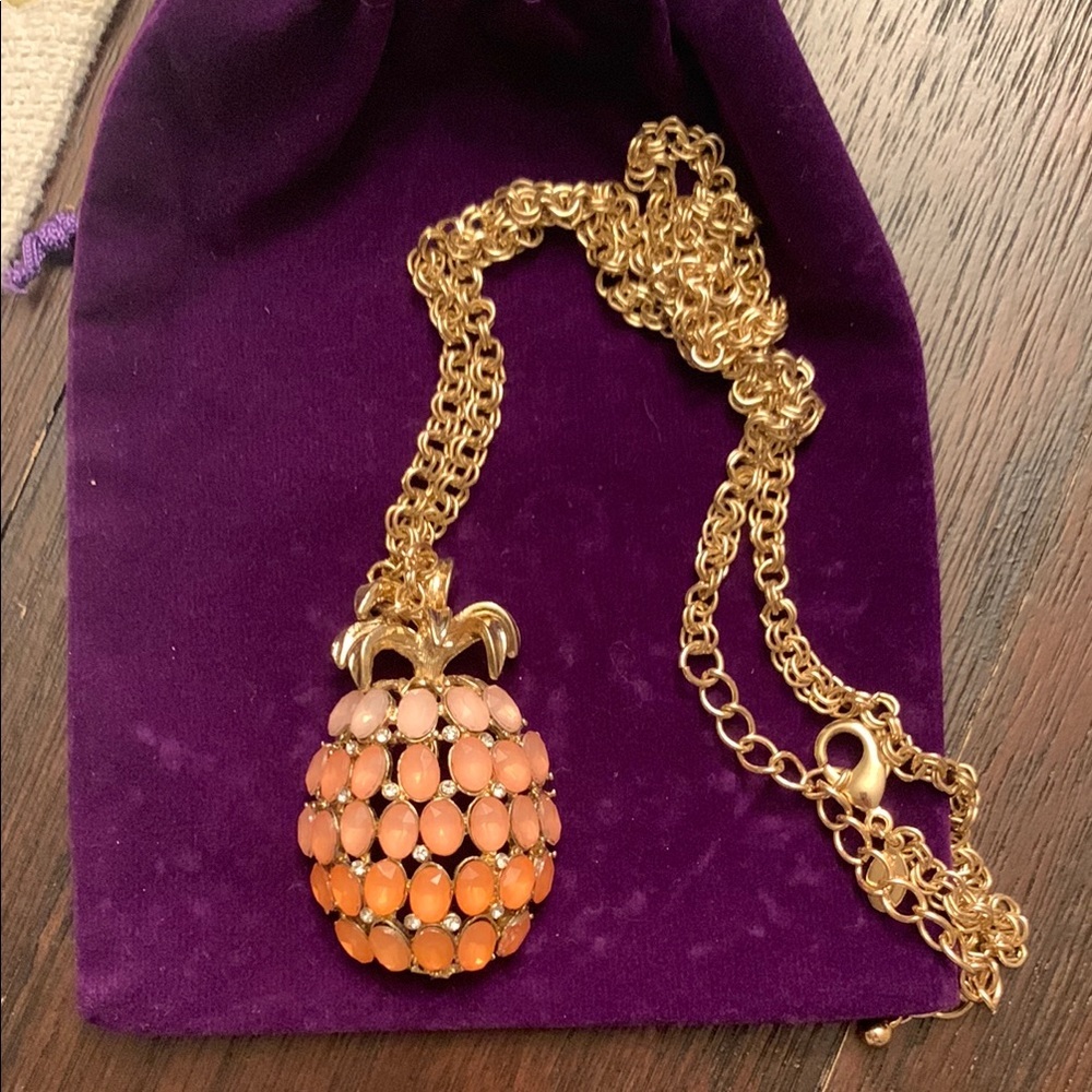 Chico’s Elegant Gold and Orange Pendant Necklace - Picture 1 of 7